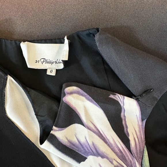 3.1 Phillip Lim 2014 FW runway dress 0 black/white/purple/floral - Picture 8 of 15